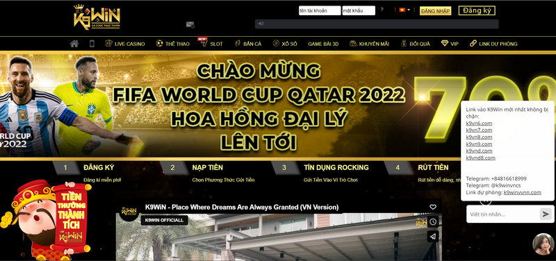 K9 WIN - Sân chơi cá cược hấp dẫn nhiều cao thủ ghé thăm